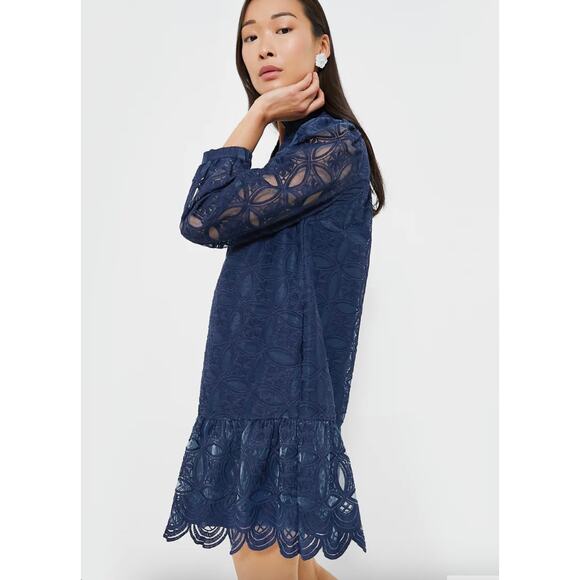 Tuckernuck Navy Organza Palmerston Dress Sz M - Picture 3 of 11